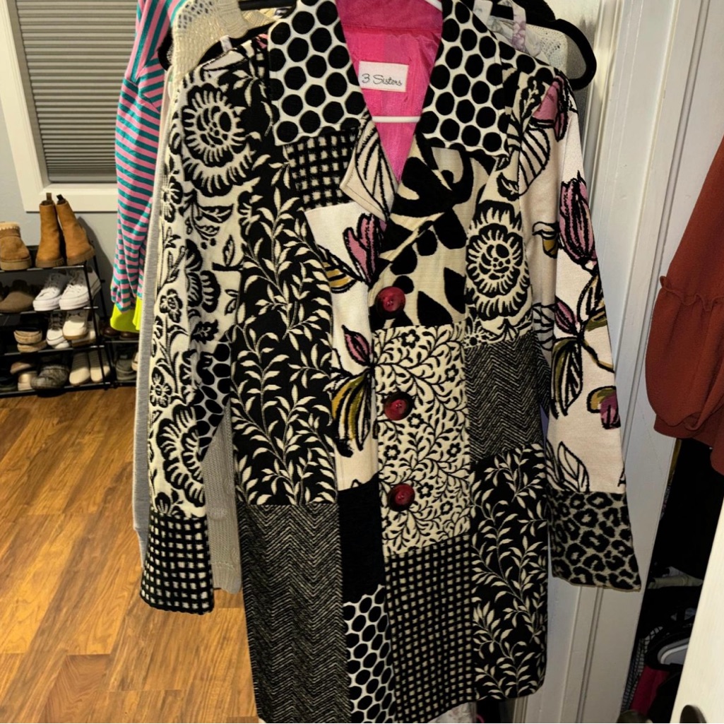 Vintage Patchwork Mid Length Coat